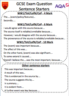 AQA Sentence Starters 2